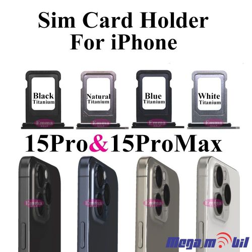 Drzac za Sim iPhone 15 Pro/ 15 Pro Max white