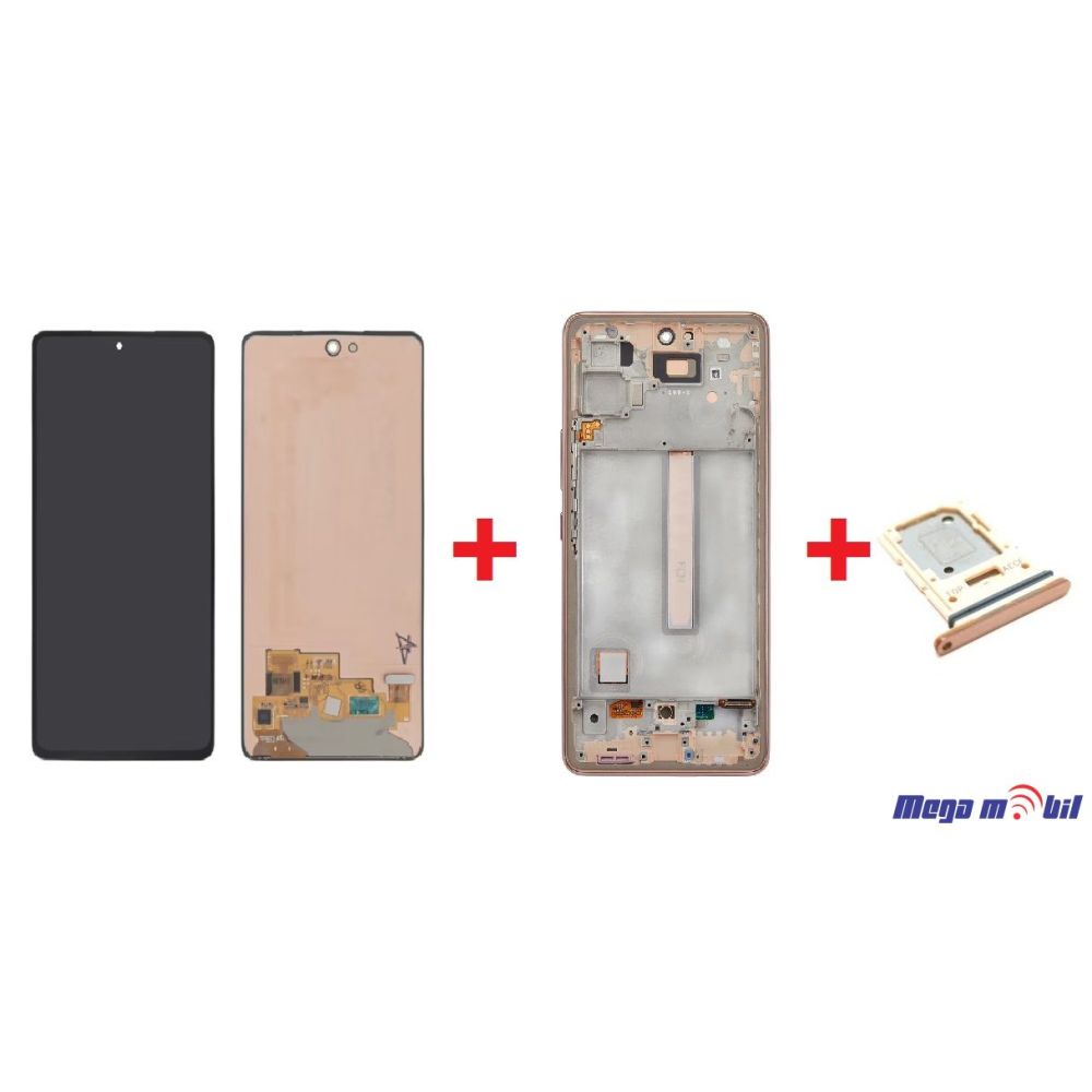 Ekran Samsung A536B/ A53 5G SO RAMKA gold full org SH