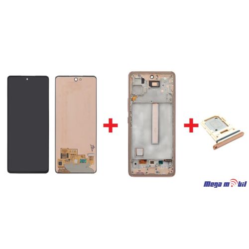 Ekran Samsung A536B/ A53 5G SO RAMKA gold full org SH