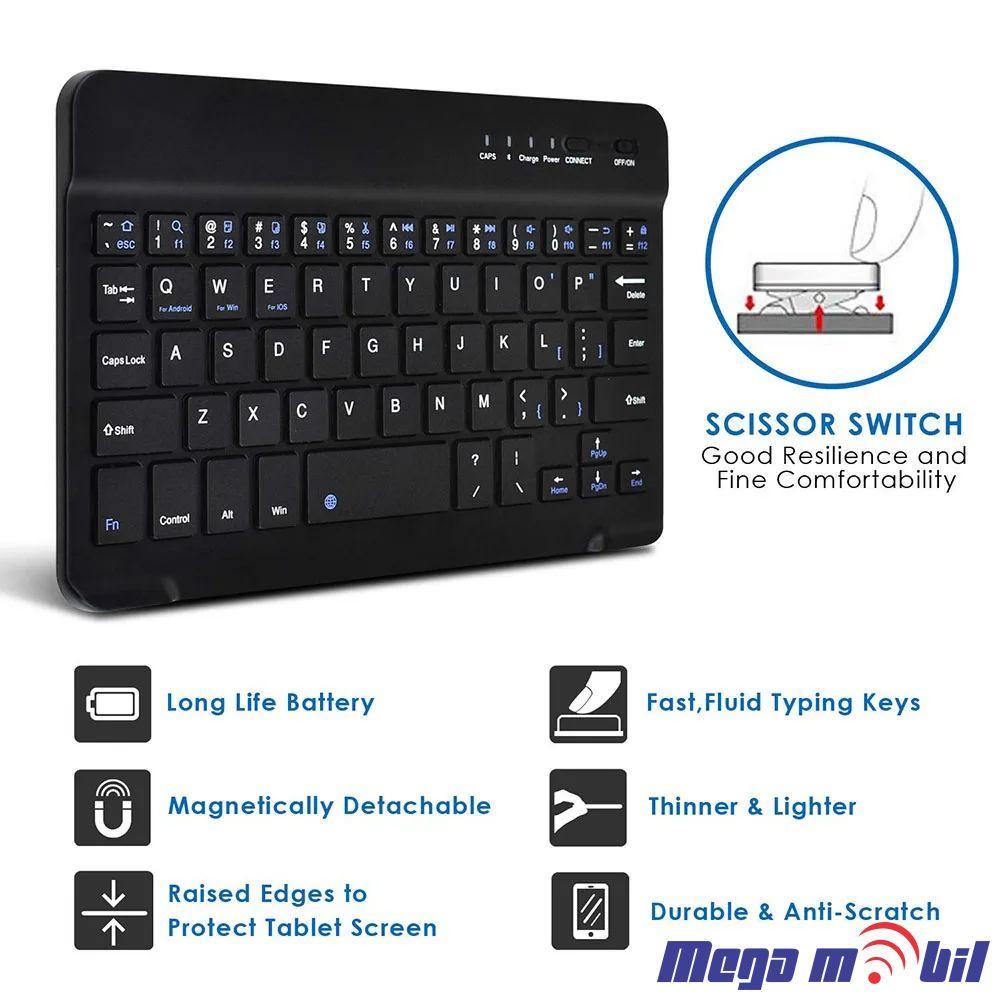 Futrola Tablet Univerzalna so Bluetooth tastatura 10" grey