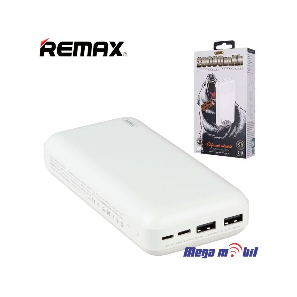 Baterija eksterna 20000mAh REMAX Lango RPP-166 white