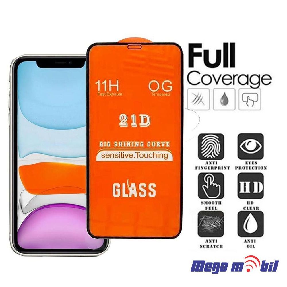 Tempered glass za iPhone 15 Pro Max 21D black.