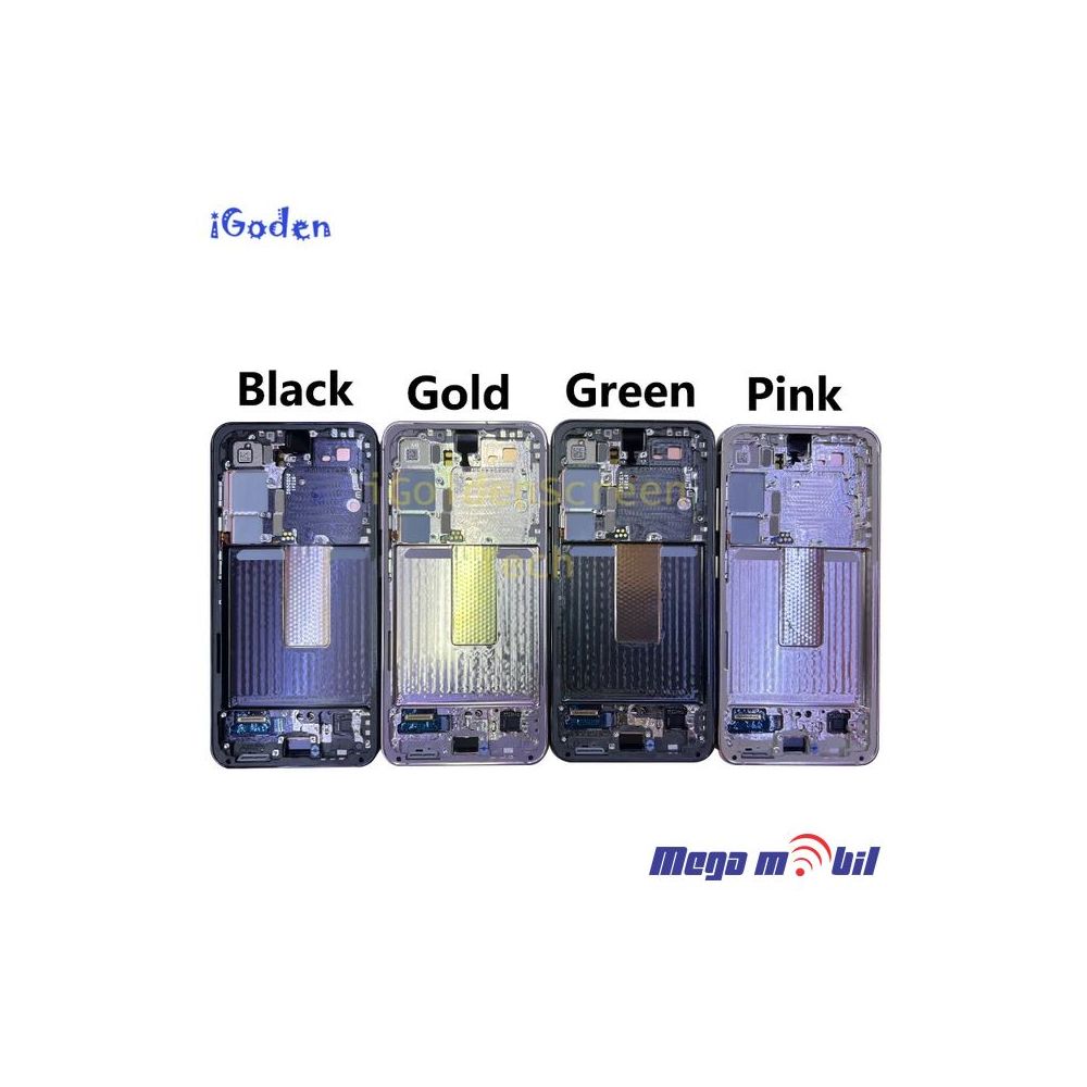 Ekran Samsung S901B S22 SO RAMKA Pink/Gold full org