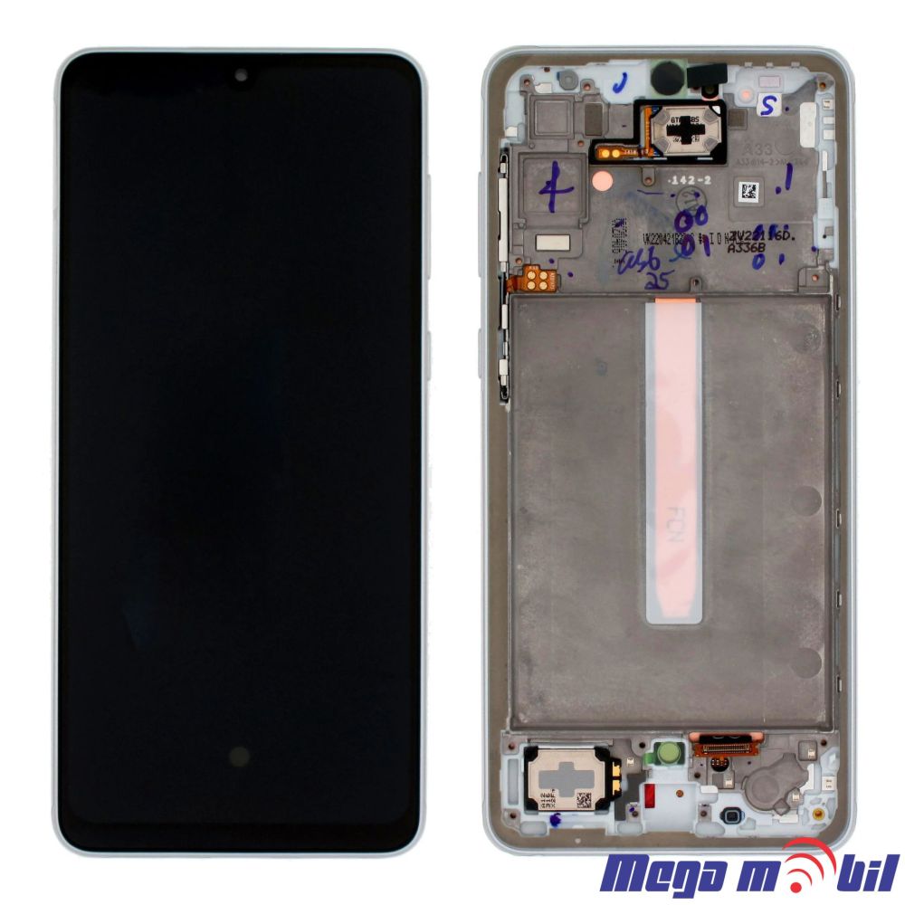 Ekran Samsung A336B/ A33 5G SO RAMKA white full org SH