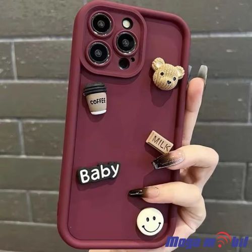Futrola iPhone 13 Pro Max Teddy Fashion sangria