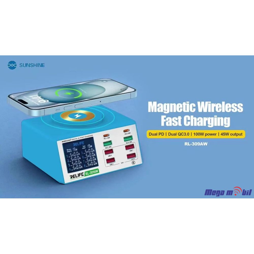 Tester Polnac RL-309AW 8 Port Wireless + Dual PD+ Dual QC3.0 