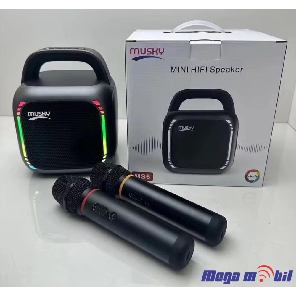 Zvucnik Bluetooth Karaoke MS6 so 2 mikrofona