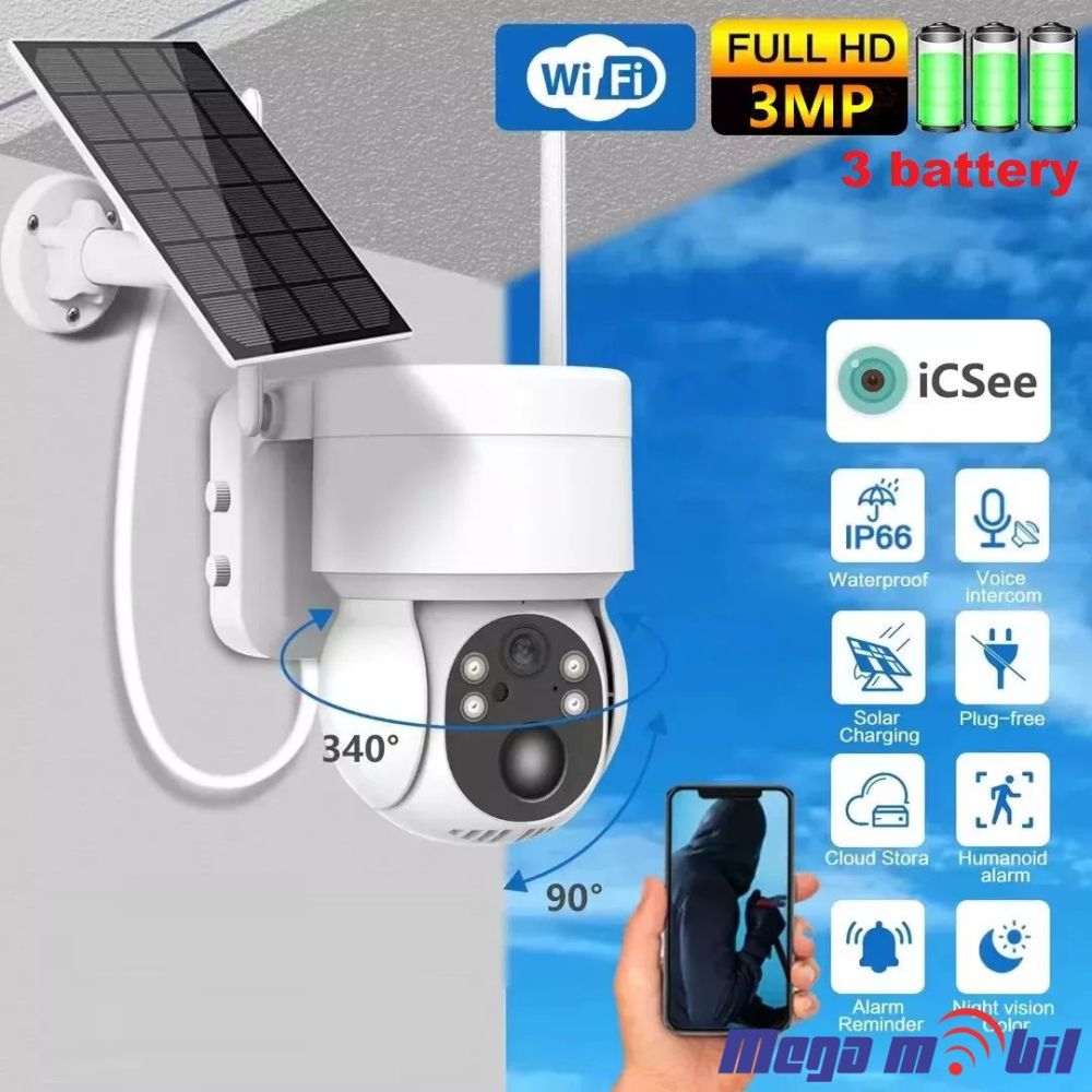 Kamera IP RSD-TQ2-3MP/7.6W Outdoor WiFi 3 Megapixel PTZ Solar Camera  