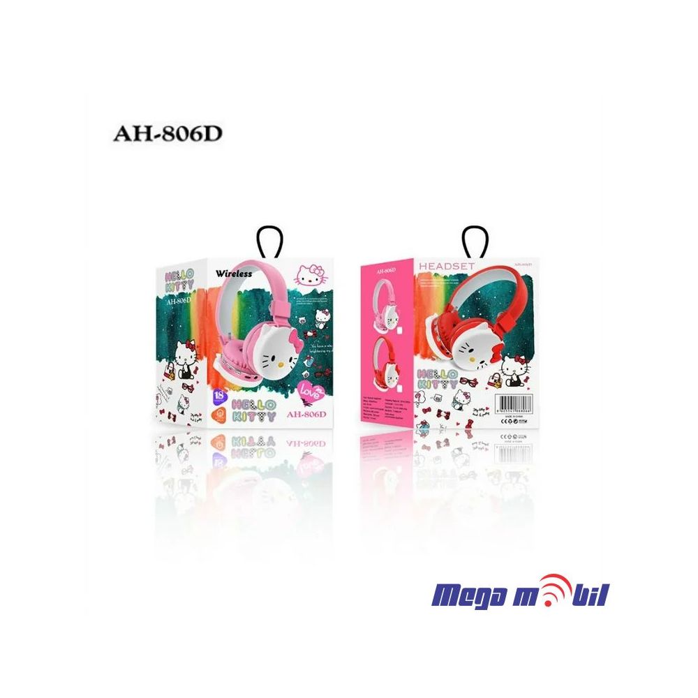 Slusalki Bluetooth Hello Kitty AH-806D pink.