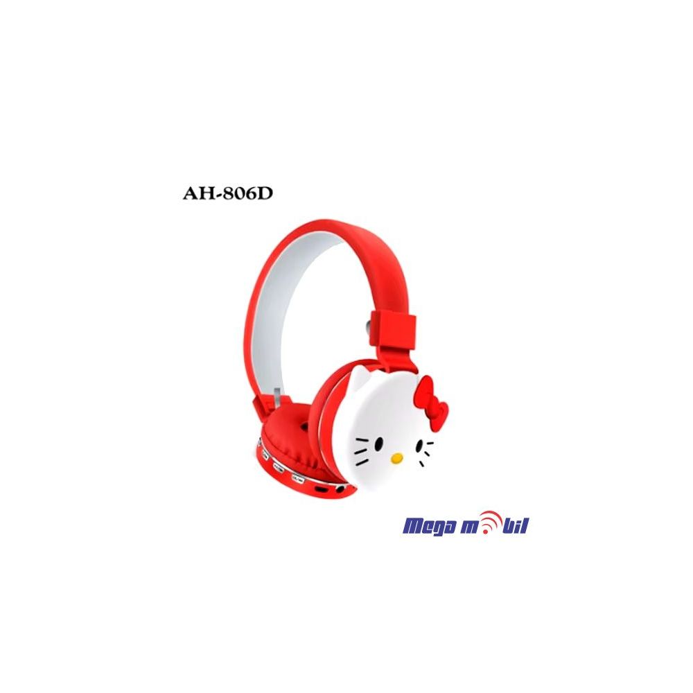 Slusalki Bluetooth Hello Kitty AH-806D red.