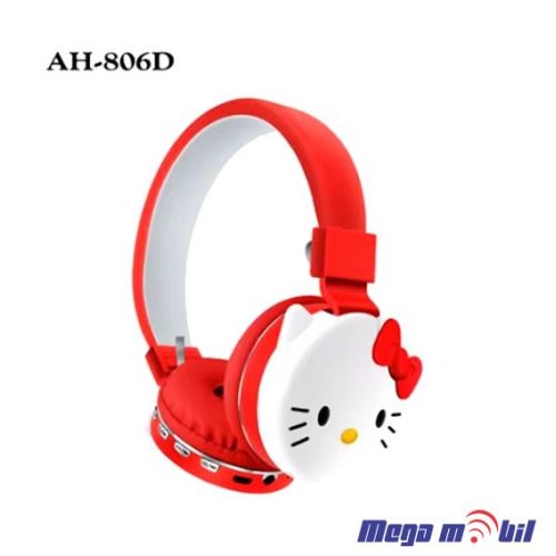 Slusalki Bluetooth Hello Kitty AH-806D red.