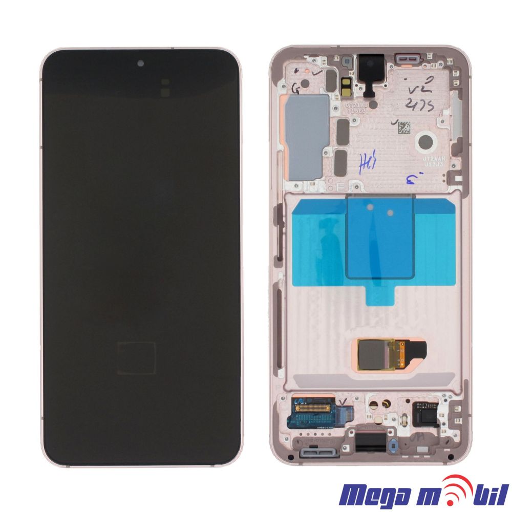 Ekran Samsung S901B S22 SO RAMKA Pink/Gold full org SH