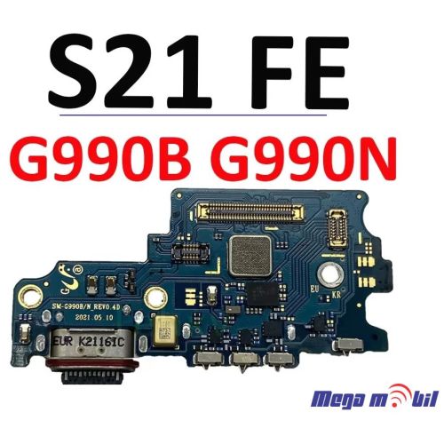 Konektor za polnenje Samsung G990B/ S21 FE 5G komplet plocka FULL ORG
