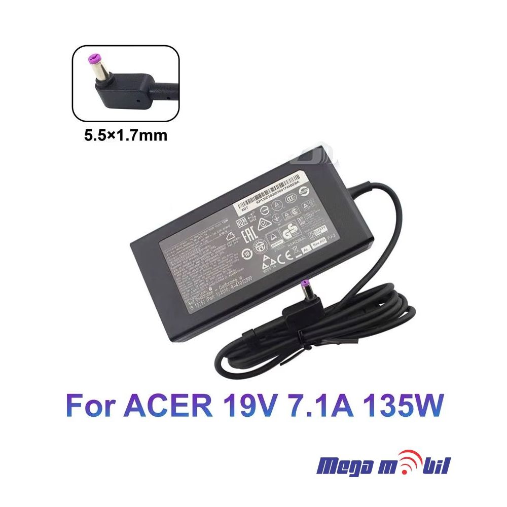 Polnac za laptop za ACER 19V 7.1A 135W (5.5mm*1.7mm)