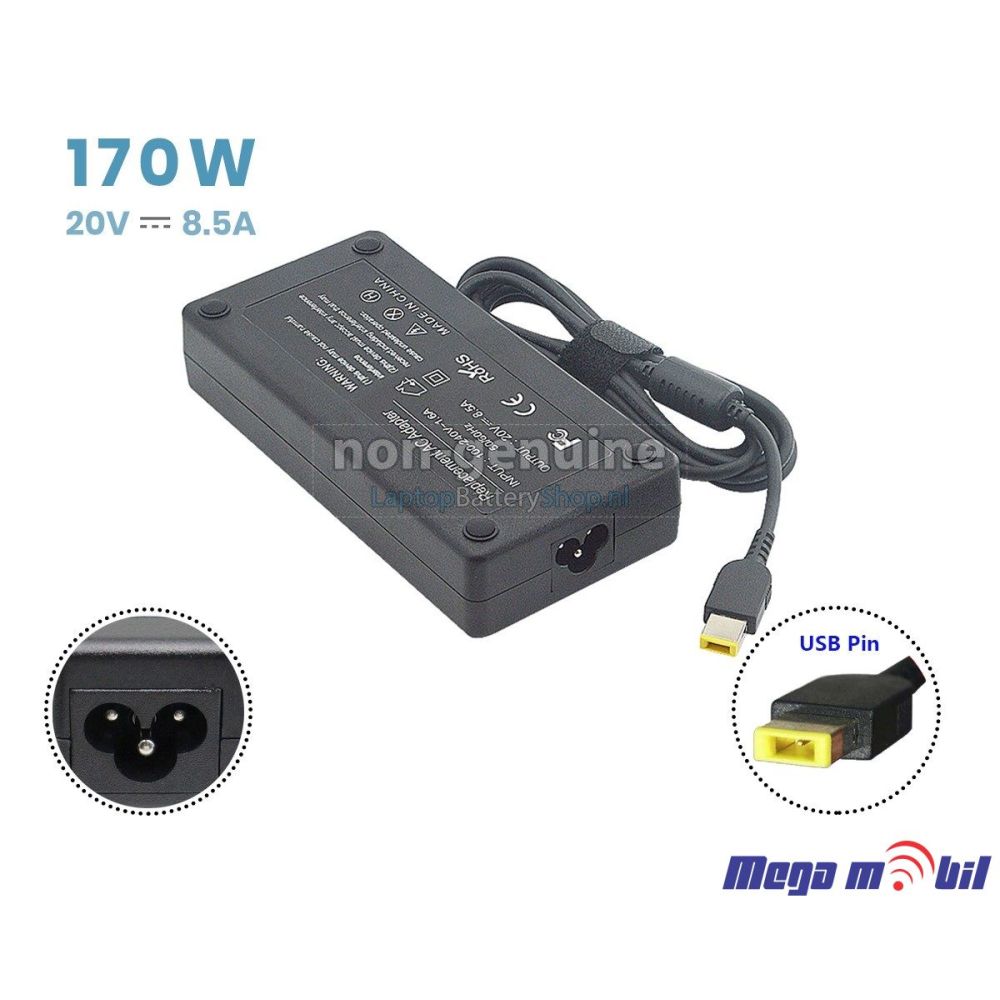 Polnac za laptop za LENOVO 20V 8.5A 170W New USB type