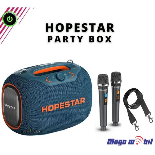Zvucnik Bluetooth Karaoke Hopestar PARTYBOX so 2 mikrofona blue