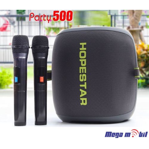 Zvucnik Bluetooth Karaoke Hopestar PARTY 500 so 2 mikrofona black