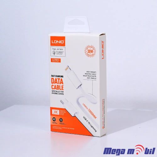 Data Kabel iPhone PD LDNIO LC901-I 30W 1m FAST white