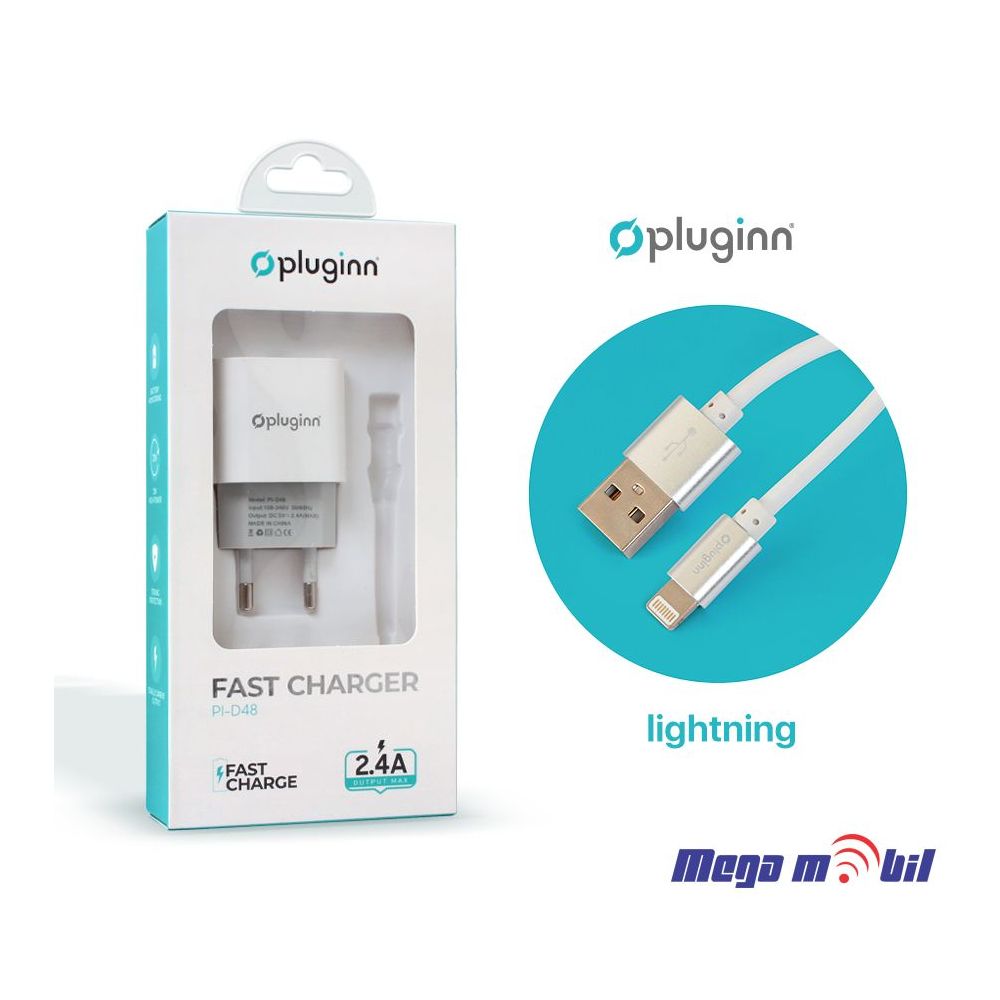 Polnac 220V iPhone Pluginn PI-D48 5V 2.4A 12W 1USB white