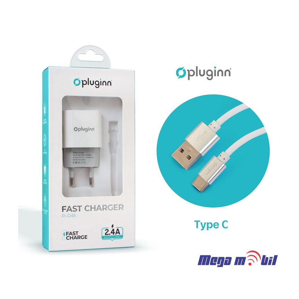 Polnac 220V Type C Pluginn PI-D48 5V 2.4A 12W 1USB white
