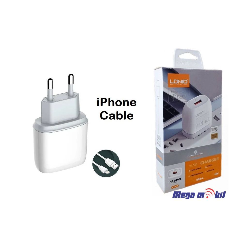 Polnac 220V iPhone LDNIO A1209Q QC3.0 18W white