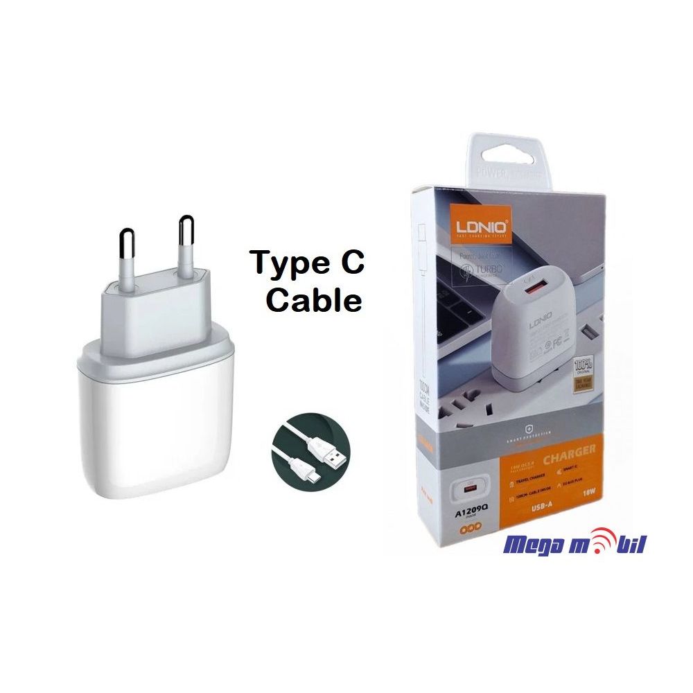 Polnac 220V Type C LDNIO A1209Q QC3.0 18W white