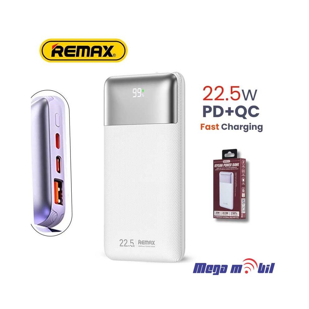 Baterija eksterna 10000mAh REMAX Kiyuan RPP-5 FAST 22.5W+PD 20W white