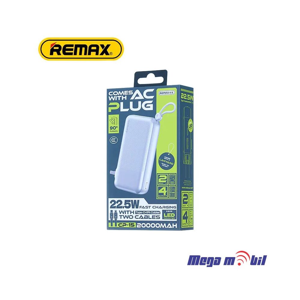 Baterija eksterna 20000mAh REMAX Cabled CP-15 FAST 22.5W silver