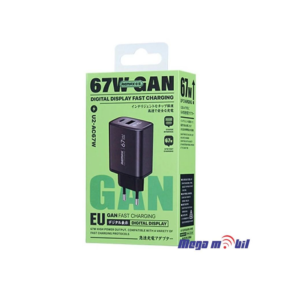 Polnac 220V REMAX 67W PD+QC GaN U2-AC67W