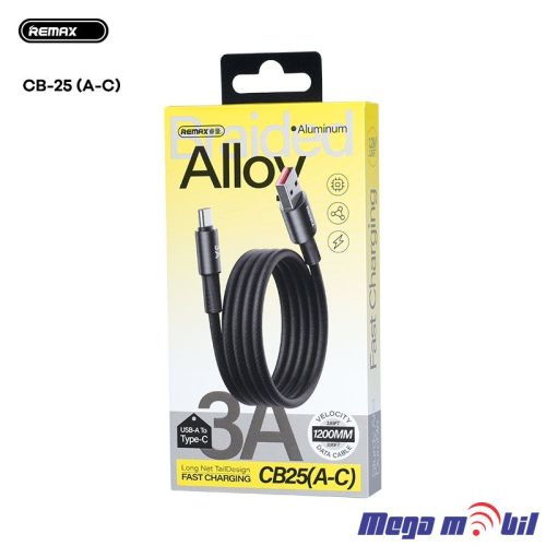 Data Kabel Type C REMAX Velocity CB25 3A 1.2m Fast black