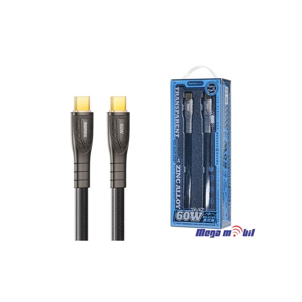 Data Kabel Type C PD REMAX Prime RC-C166 60W 1.2m Fast black