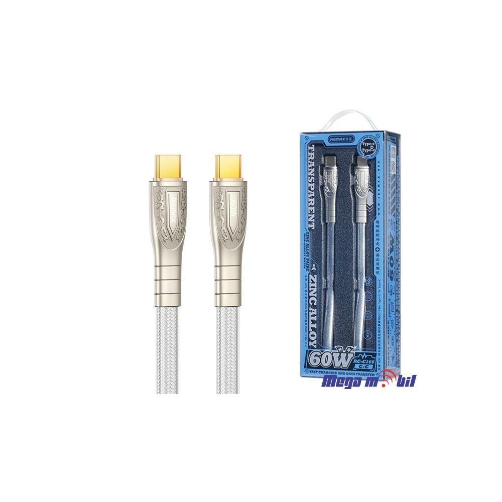 Data Kabel Type C PD REMAX Prime RC-C166 60W 1.2m Fast silver