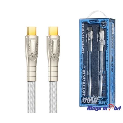 Data Kabel Type C PD REMAX Prime RC-C166 60W 1.2m Fast silver