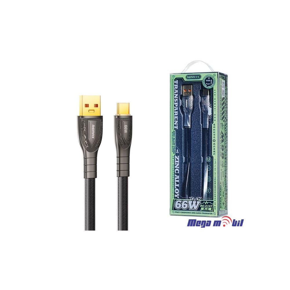Data Kabel Type C REMAX Prime RC-C167 66W 1.2m Fast black