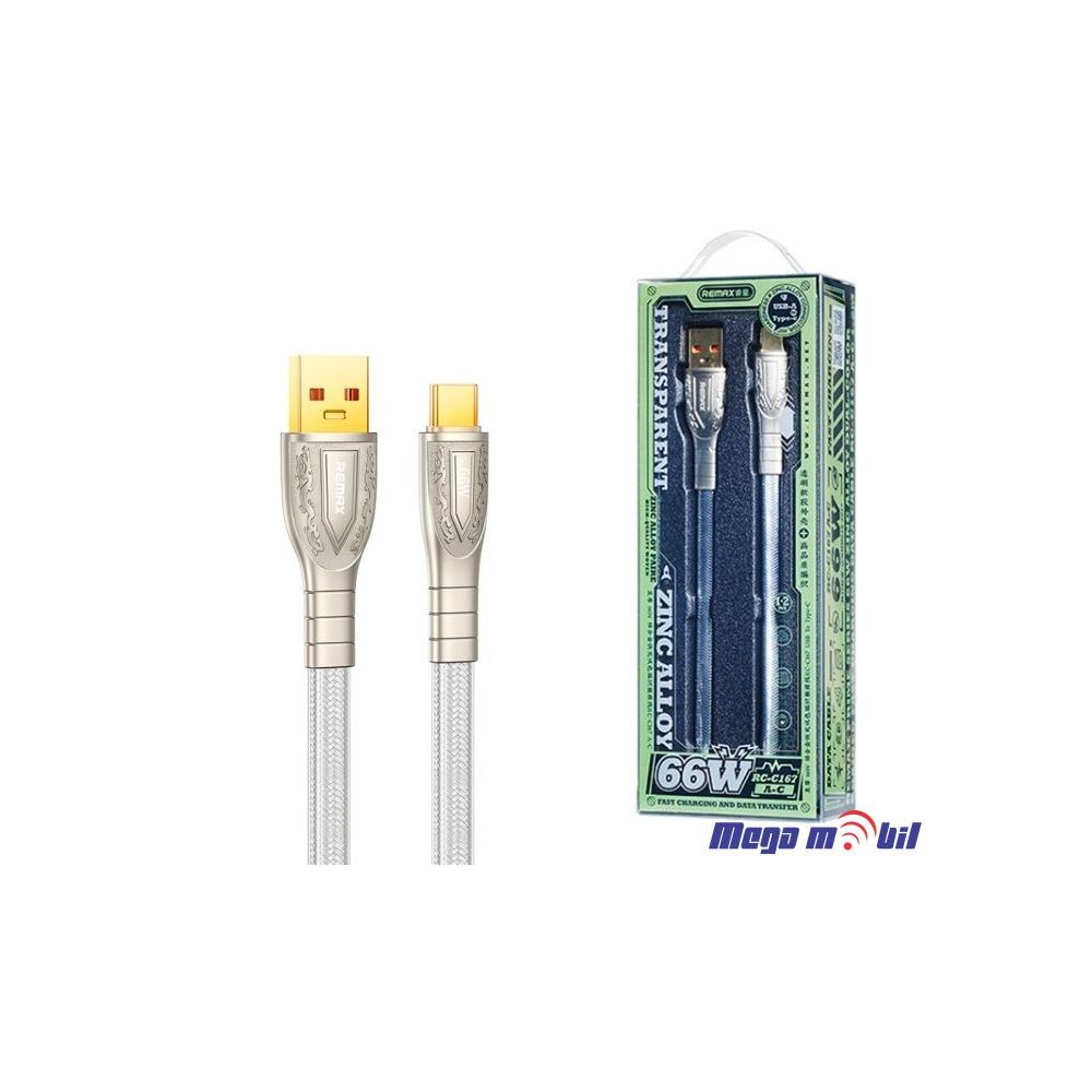 Data Kabel Type C REMAX Prime RC-C167 66W 1.2m Fast silver