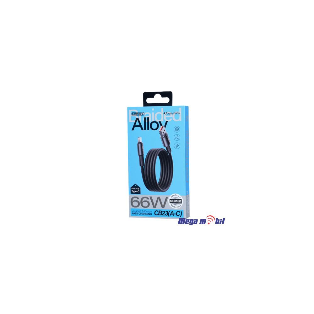 Data Kabel Type C REMAX Velocity CB23 66W 1.2m Fast black