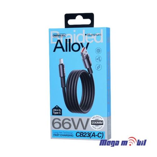Data Kabel Type C REMAX Velocity CB23 66W 1.2m Fast black