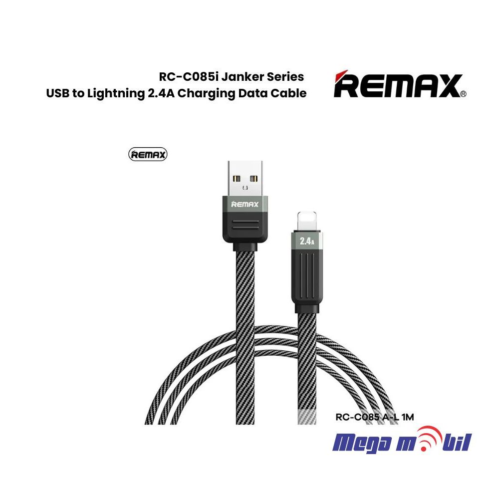 Data Kabel iPhone REMAX Janker RC-C085 3A Fast black