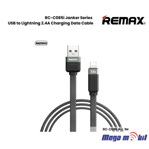 Data Kabel iPhone REMAX Janker RC-C085 3A Fast black