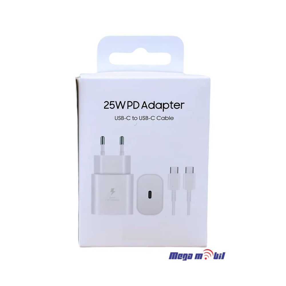 Polnac 220V Samsung 25W PD SUPER FAST white so kabel