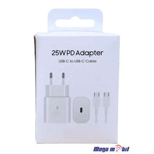 Polnac 220V Samsung 25W PD SUPER FAST white so kabel