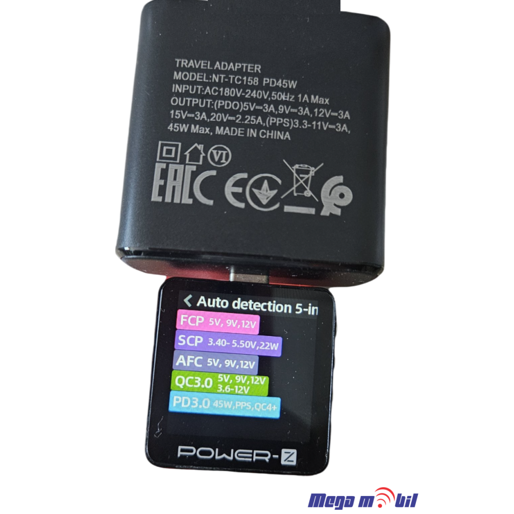 Polnac 220V Samsung 45W PD SUPER FAST black so kabel