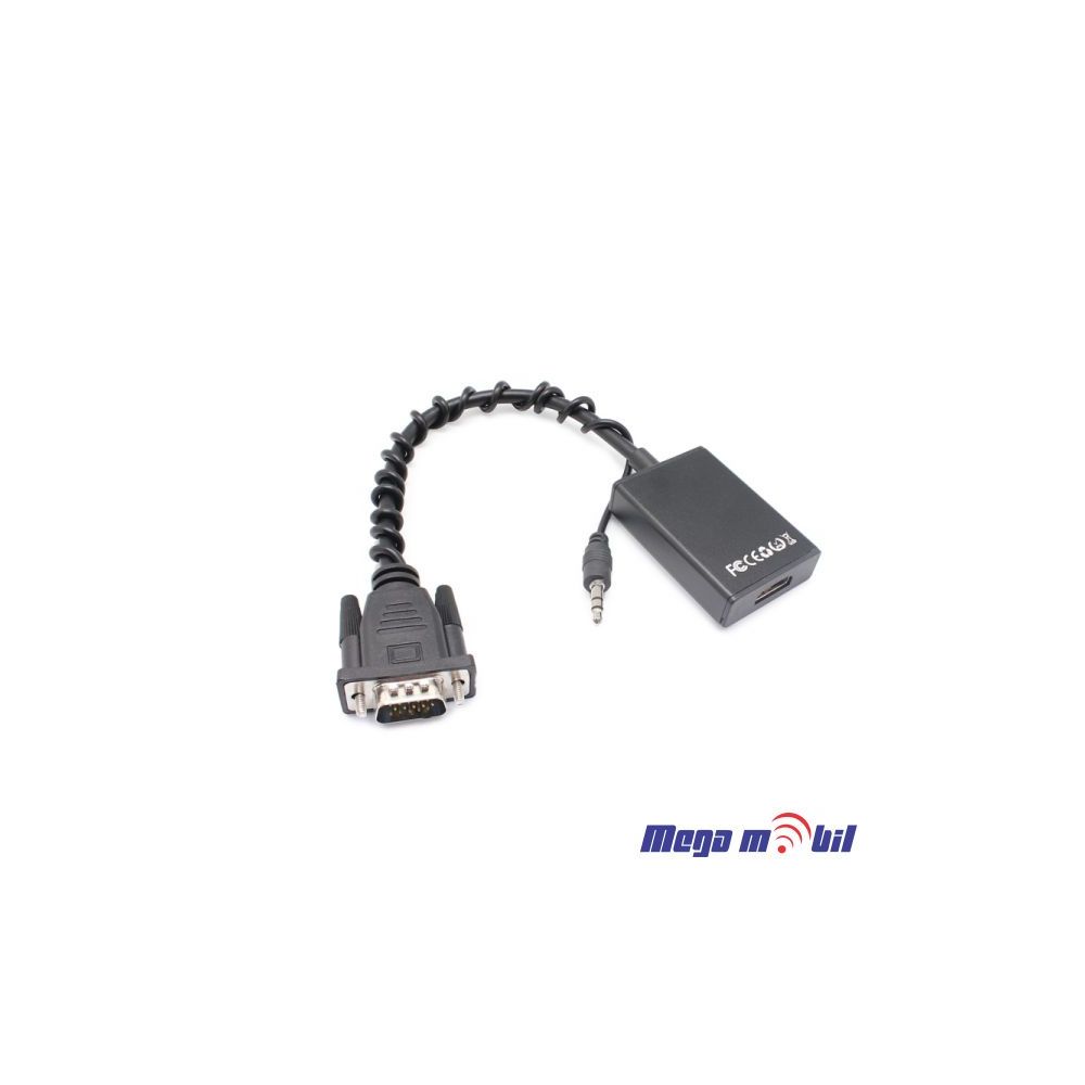 Adapter VGA M na HDMI F (audio+power) 25cm