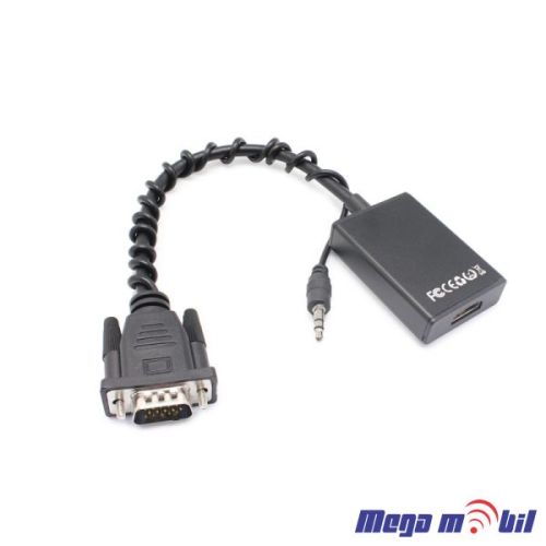 Adapter VGA M na HDMI F (audio+power) 25cm