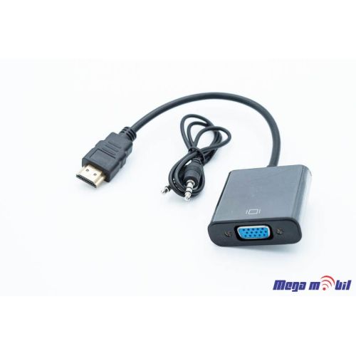 Adapter HDMI M na VGA F (audio) 