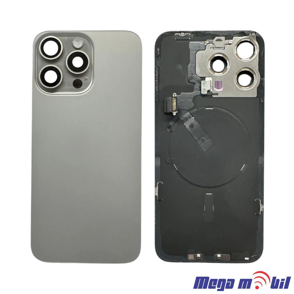Zadno staklo iPhone 16 Pro Natural komplet so flet za wireless blic i mikrofon
