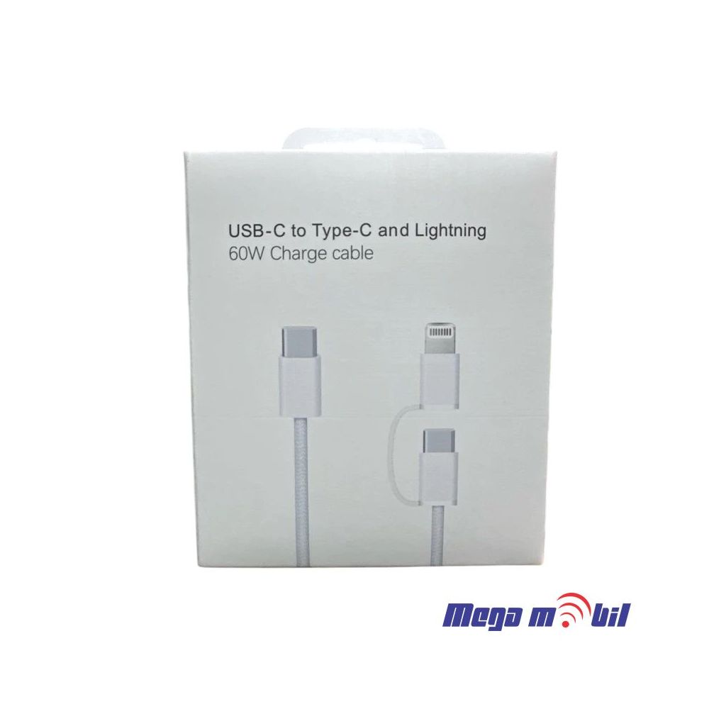 Data Kabel iPhone 15 PD 60W+lightning adapter 20W FAST white