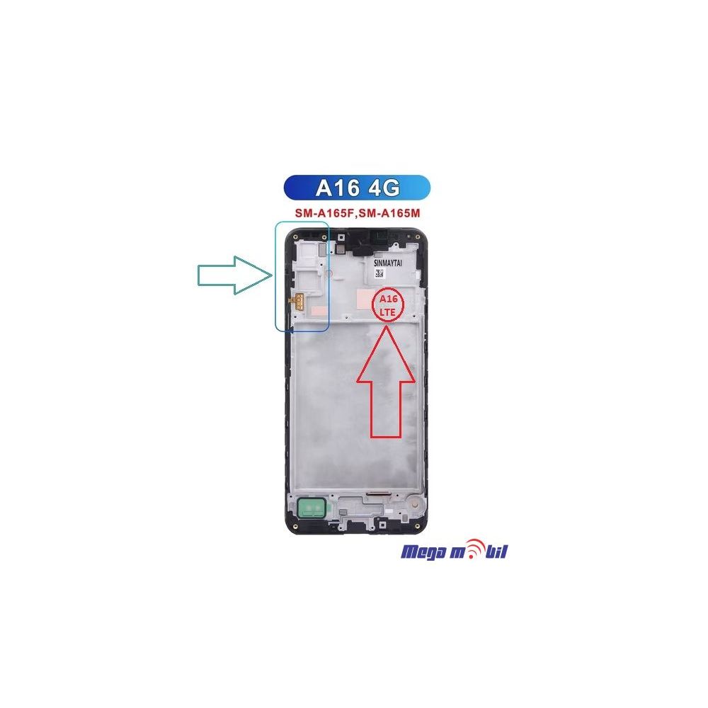 Ekran Samsung A165F/ A16 4G SO RAMKA full org