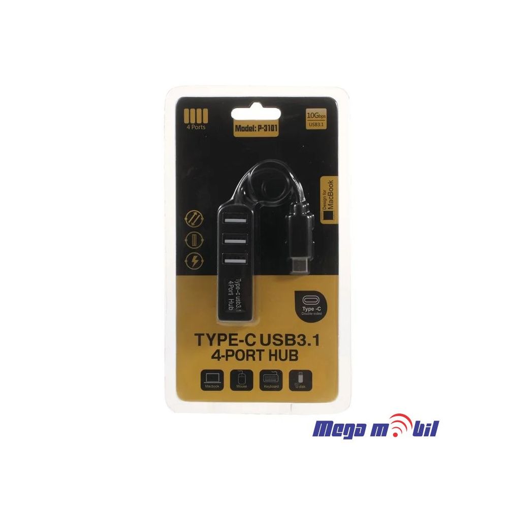 USB HUB 4 Port USB3.1 Type C