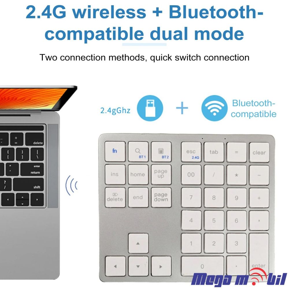 Tastatura Wireless Numpad white.